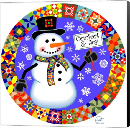 Framed Snowman Quilt 1 Print