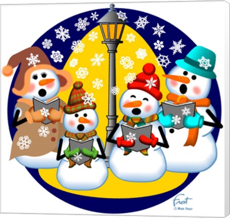 Framed Snowman Choir Print