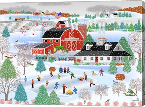 Framed Apple Pond Farm Winter Print