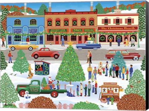 Framed Visiting Santa Print