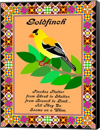 Framed Goldfinch Quilt Print