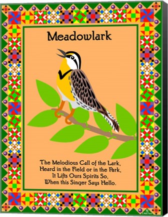 Framed Meadowlark Quilt Print
