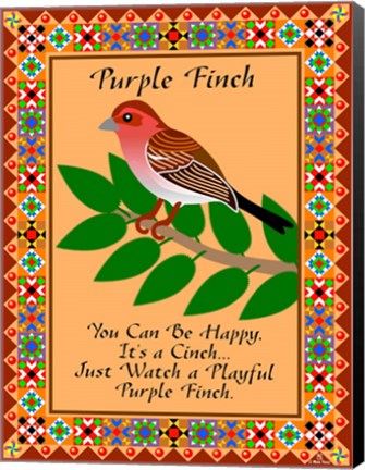 Framed Purple Finch Quilt Print