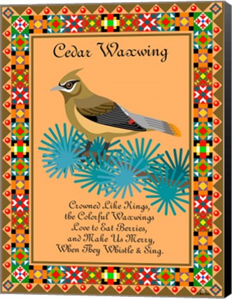 Framed Waxwing Quilt Print