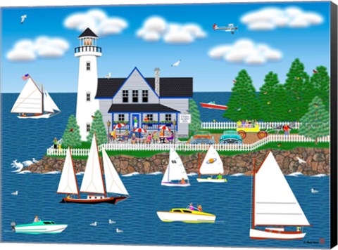 Framed Summer Lighthouse Print