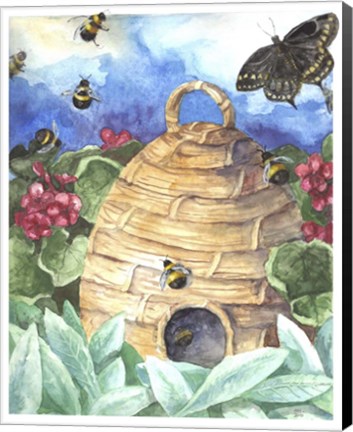 Framed Bee And Flower Print