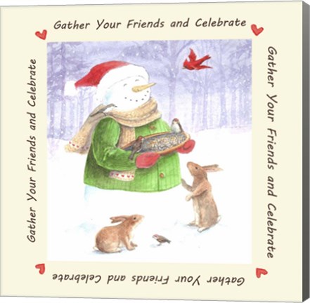 Framed Snowman Friends Print