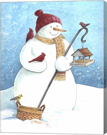 Framed Snowman Red Hat Print