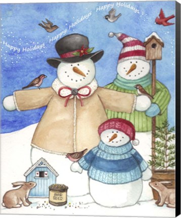 Framed Happy Holiday Snow Print
