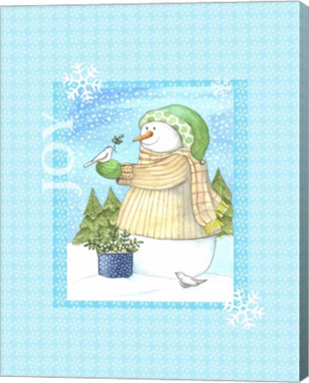 Framed Snowman Doves Print