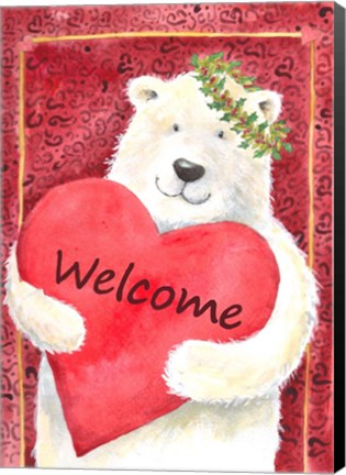 Framed Polar Bear Heart Welcome Print