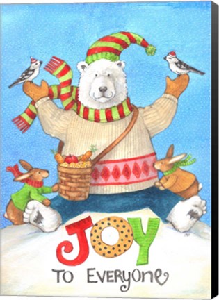 Framed Polar Bear Joy To Everyone Print
