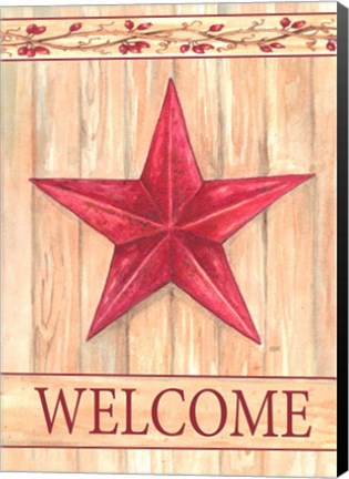 Framed Barn Star Welcome Print
