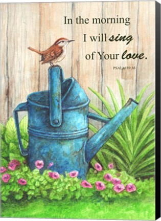 Framed Wren Watercan, Psalm Print