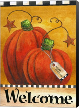 Framed Pumpkin Autumn Welcome Print