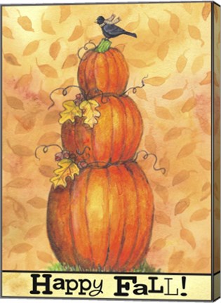 Framed Pumpkins Happy Fall Print