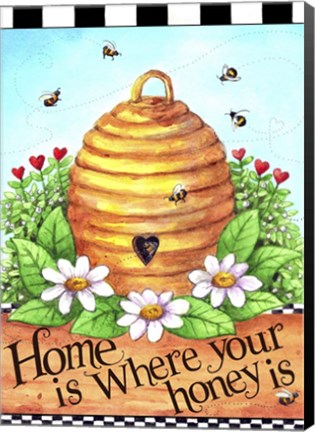 Framed Bee Hive Home Print