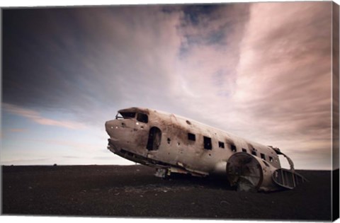 Framed Iceland Plane Wreck Print