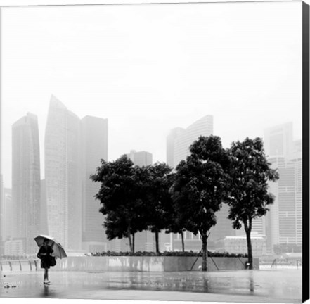 Framed Singapore Umbrella Print