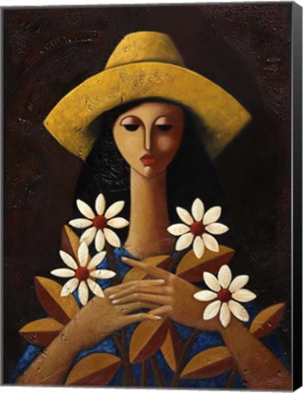 Framed Five Daisies Print