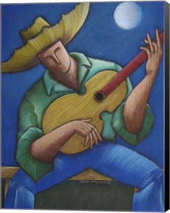 Framed Jibaro Bajo La Luna Print