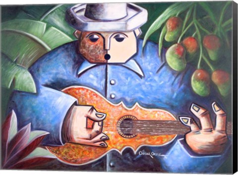 Framed Musician I Print