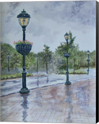 Framed Lamp Posts Print