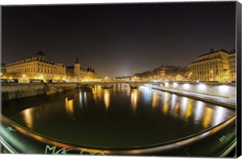 Framed Paris Night Brige II Print