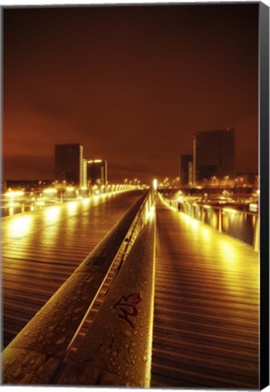 Framed Lit Bridge Print