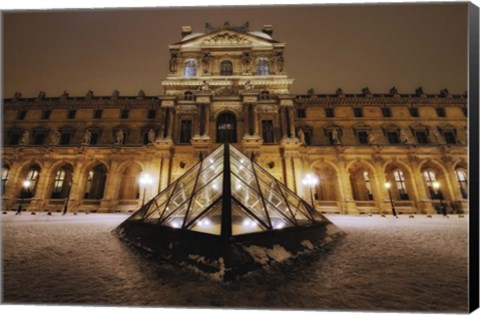 Framed Louvre at Night Print