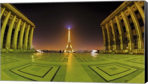 Framed Eiffel at Night Print