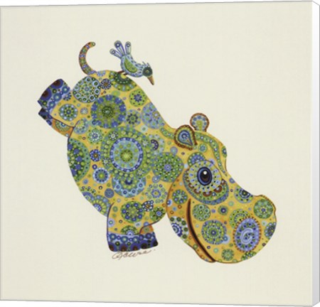 Framed Happy Hippo Print