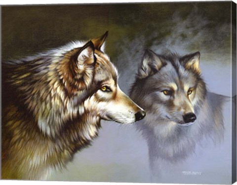 Framed Frost Wolves Print