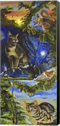 Framed Cats and Fairies Twice as Nice Print