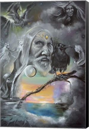 Framed Merlin in Middle Earth Print