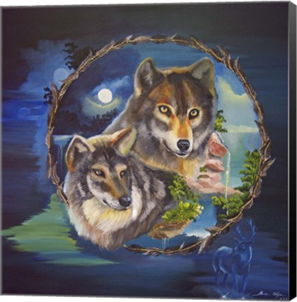 Framed Magical Wolves Print