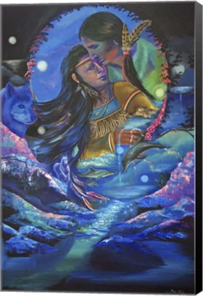 Framed Two Hearts Beat as One Print