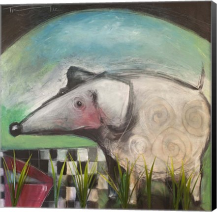 Framed Fancy Dog At Picnic Print