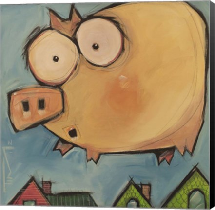 Framed Flying Pig First Flight Print
