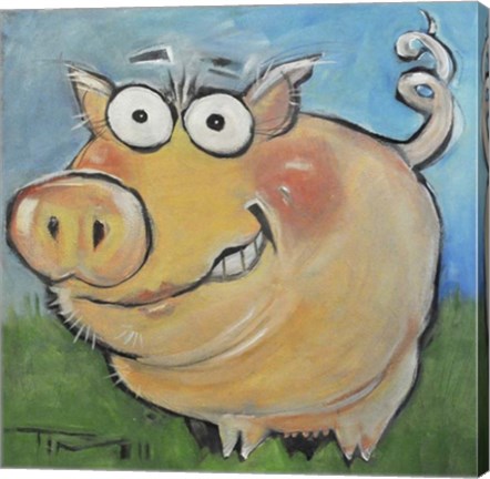 Framed Pig Poster Print