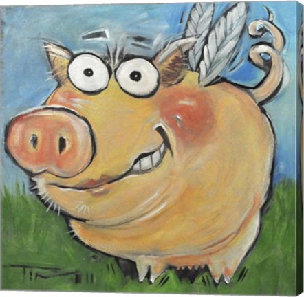 Framed Hovering Pig Print