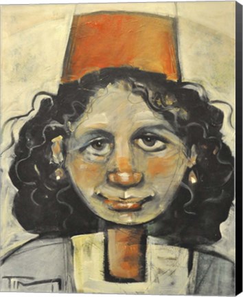 Framed Girl With Fez Print