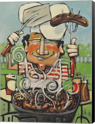 Framed King Of The Grill Print