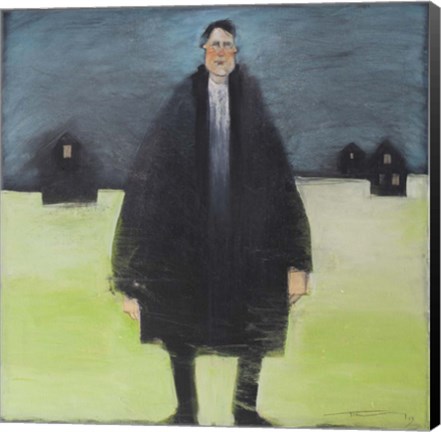 Framed Man In Black Coat Print