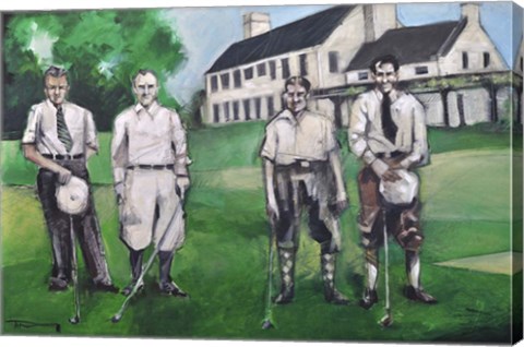 Framed Vintage Golfers Print