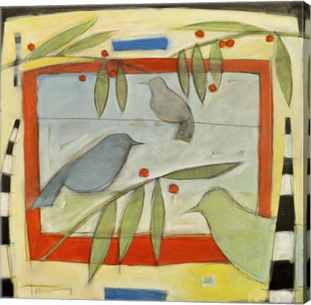 Framed Birds And Berries Print