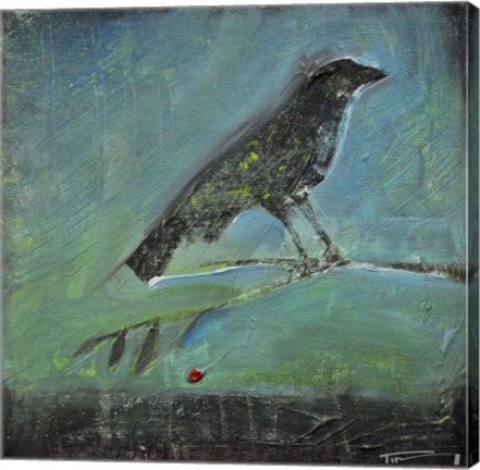 Framed Blackbird Red Berry Print