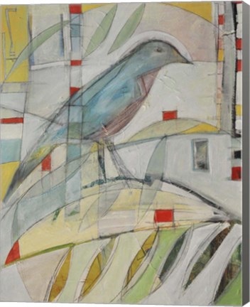 Framed Bluebird On Branch Print