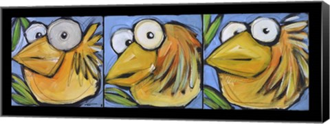 Framed Gold Bird Trio Print
