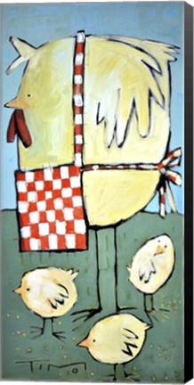 Framed Hen And Chicks Print